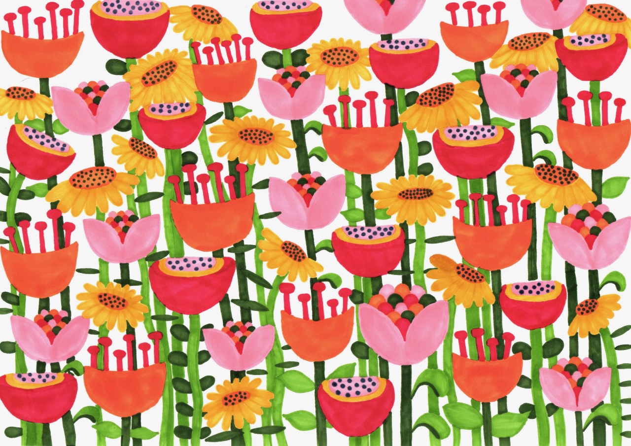 Using your Imagination and creativity - Draw a Garden of Flowers.jpg