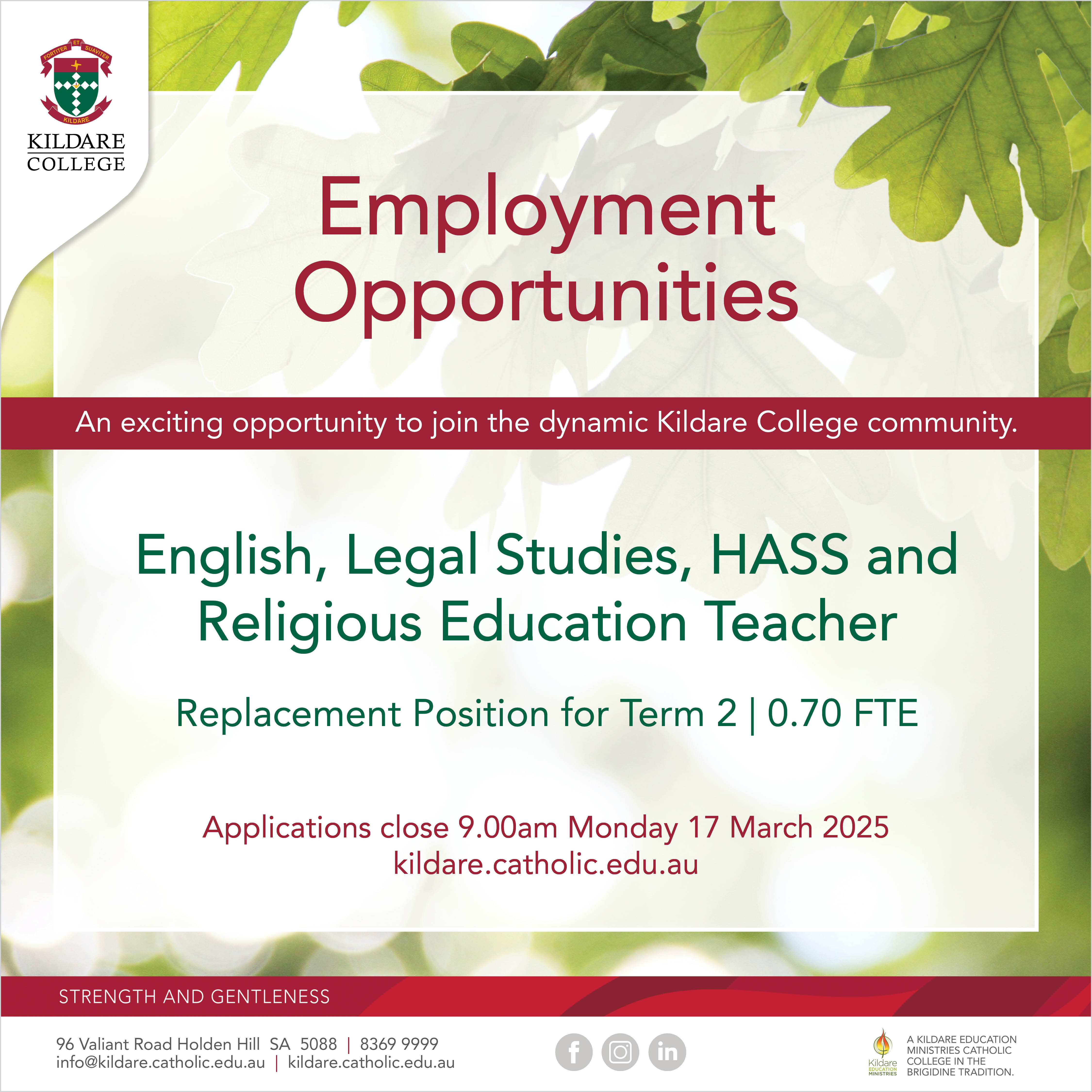 English, Legal Studies, HASS and Religious Education Teacher